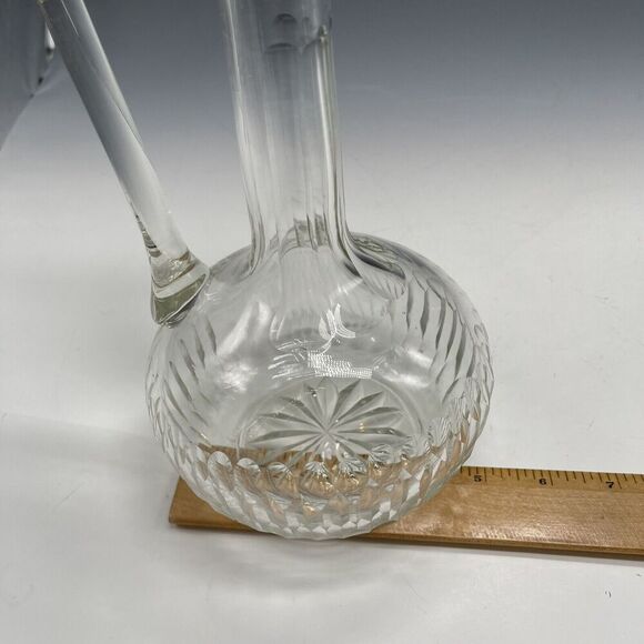 Vintage Glass Decanter‎ w/ Stopper Clear Diamond - Picture 15 of 16